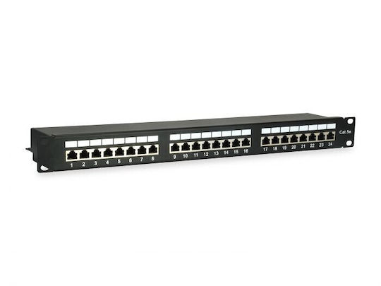 Patch Panel Equip 24x Rj45 Cat5e 19" 1he Black