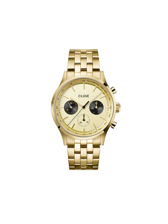 Cluse Watch Battery with Gold Metal Bracelet