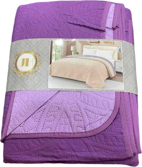 Κουβερλί Υπέρδιπλο Microfiber Μώβ Ανοιχτό/ Μωβ Σκούρο 220x240cm