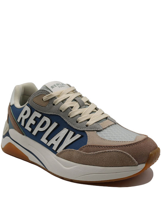 Replay Tennet Herren Sneakers Navy / Beige