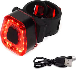 Red Led Bike Rear Light Zola Range Up To 200 M Ipx4 Micro Usb Charging 5 Operating Modes Black