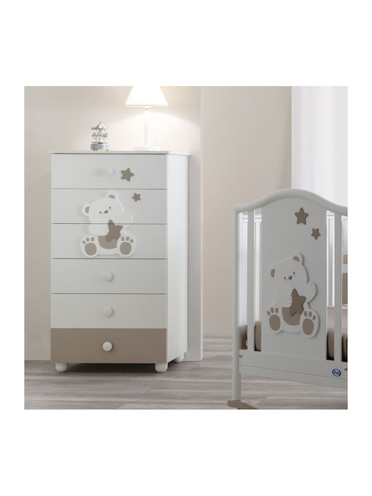 Baby Dresser with 6 Drawers 69x48x126cm