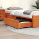 vidaXL Bed Drawer made of Wood with Wheels Coffee 90x93x18cm 2pcs