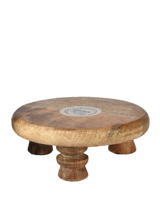 Kaemingk Wooden Cake Stand with Lid Brown 15x15x6cm