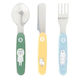 Badabulle Set Baby Besteck Cheerful Animals aus Metall Mehrfarbig 3Stück