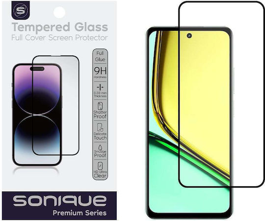 Sonique Hardy Glass 2.5D Full Glue Full Face Tempered Glass Black (Realme C67)