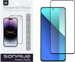 Sonique Hardy Glass 2.5D Vollkleber Vollflächig gehärtetes Glas Schwarz (Xiaomi Redmi Note 13 4G / Redmi Note 13 Pro 5G)