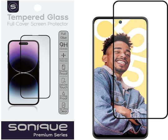 Sonique Hardy Glass 2.5D Full Glue Full Face Tempered Glass Black (Realme C55)