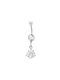 Piercing.gr Navel Earring made of Steel with Stones