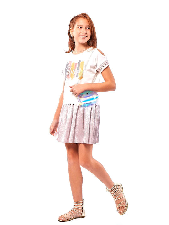 Εβίτα Kids Set with Skirt Summer 3pcs Pink