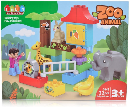 Moni Cuburi De Construit Zoo Pentru 3+ Ani 32 Bucăți