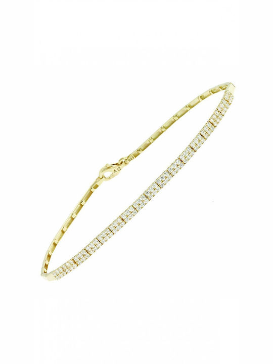 Mertzios.gr Damen Armband Riviera aus Gold 14K mit Zirkon