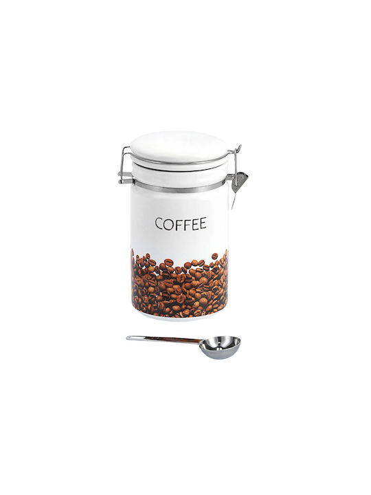 Zeller Set 1pcs Jars Coffee with Cork Ceramic Brown 1100ml