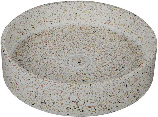 Karag Elpis Επικαθήμενος Νιπτήρας Πέτρινος 42.5x42.5x10cm Fruitcake Karag Elpis Επικαθήμενος Νιπτήρας Πέτρινος 42.5x42.5x10cm Fruitcake