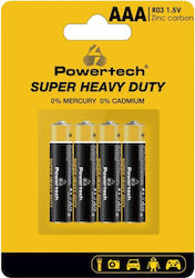 Powertech Цинкови батерии Цинк AAA 1.5V 4бр