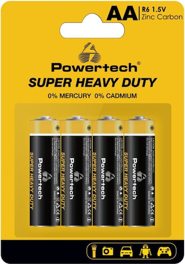 Powertech Цинкови батерии Цинк AA 1.5V 4бр