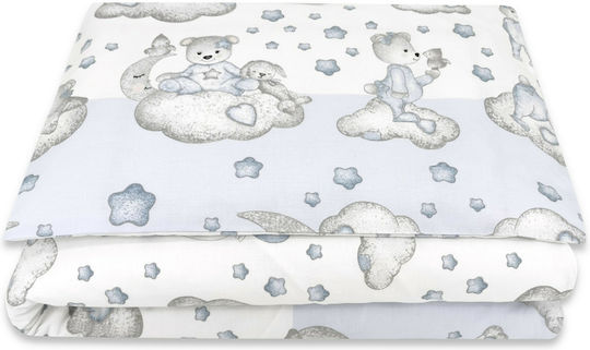 Qmini Set Copertă de Pătuț cu Față de Pernă Blue 140x200cm.