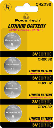 Powertech Lithium Watch Battery CR2032 3V 4pcs