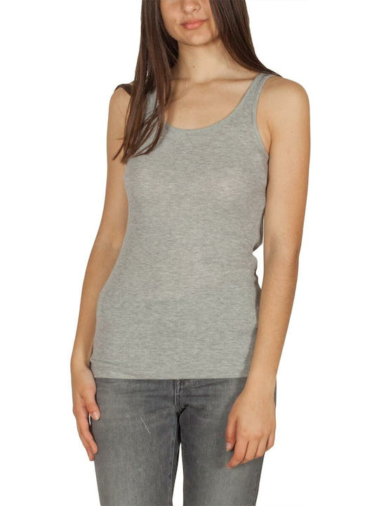 Ltb Damen Bluse Baumwolle Ärmellos grey