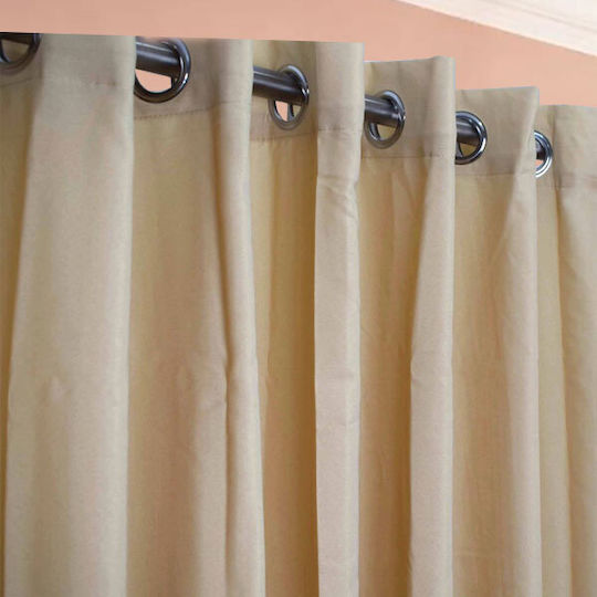 SpitiBazaar Κουρτίνα με Τρουκς Μπεζ 270x280εκ.