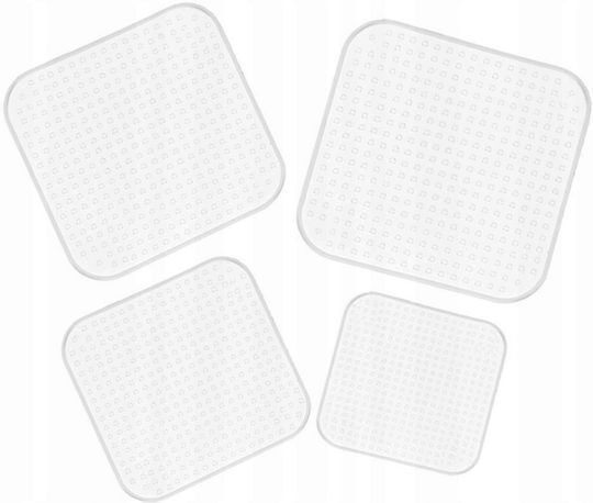 Set 4 Universelle Lebensmitteldeckel Zola Hochtemperaturbeständiges Silikon Transparent Verschiedene Größen