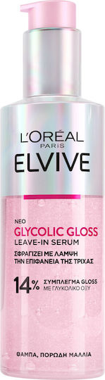 L'Oreal Paris Elvive Glycolic Gloss 14% Leave In Serum Μαλλιών για Λείανση 150ml