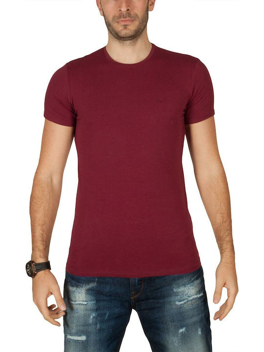 Ltb T-shirt Bărbătesc cu Mânecă Scurtă Burgundy