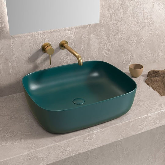 Karag Επικαθήμενος Νιπτήρας Πορσελάνης 49x39x15cm Verde Opaco Karag Επικαθήμενος Νιπτήρας Πορσελάνης 49x39x15cm Verde Opaco