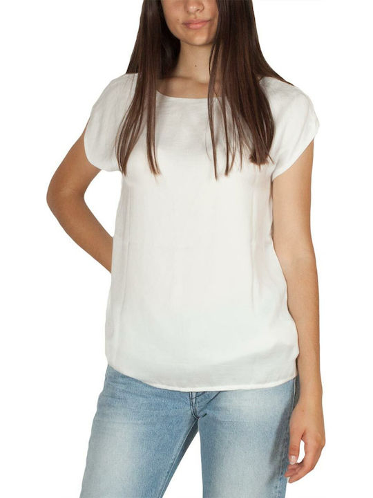 Women's Blouse Short Sleeve White