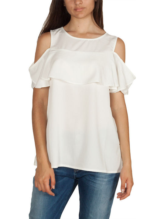 Rut & Circle Women's Blouse Off-Shoulder Sleeveless White