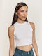 Edward Jeans Women's Crop Top White