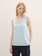 Tom Tailor Women's Blouse with V Neckline Light Blue