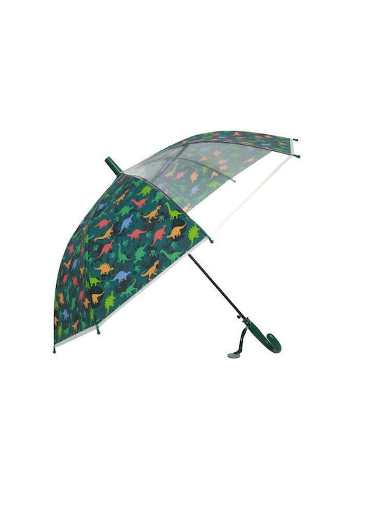 Real Star Kinder Regenschirm Gebogener Handgriff Automatisch Grün mit Durchmesser 50cm.