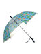 Real Star Kids Curved Handle Auto-Open Umbrella with Diameter 50cm Light Blue