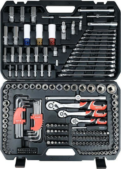 Yato Set de chei tubulare și clichet 1\4" & 3\8" & 1\2" 198buc