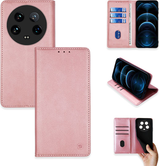 Vintage Magnet Wallet Case Sonique Xiaomi Xiaomi 14 Ultra Pink Gold