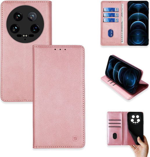 Husă portofel vintage cu magnet Sonique Xiaomi Xiaomi 14 Ultra roz auriu