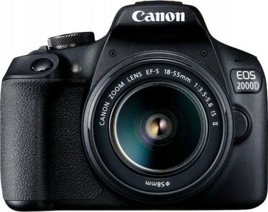 Canon DSLR Camera EOS 2000D Crop Frame Kit (EF-S 18-55mm F4-5.6 DC III + EF-S 75-300mm F4-5.6 DC III) Black