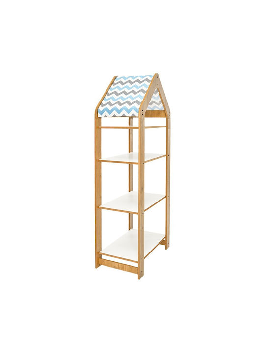 Raft pardoseală Montessori Zoilen Ii Natural-white-blue 50x30x120cm