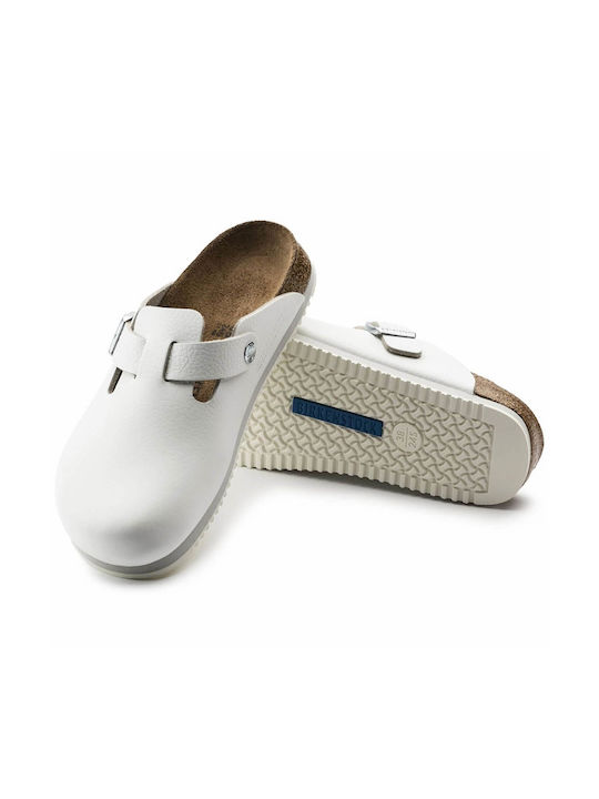 Birkenstock Leather Anatomic Clogs White