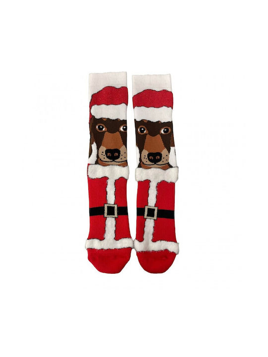 Ekmen Women's Christmas Socks Red/White