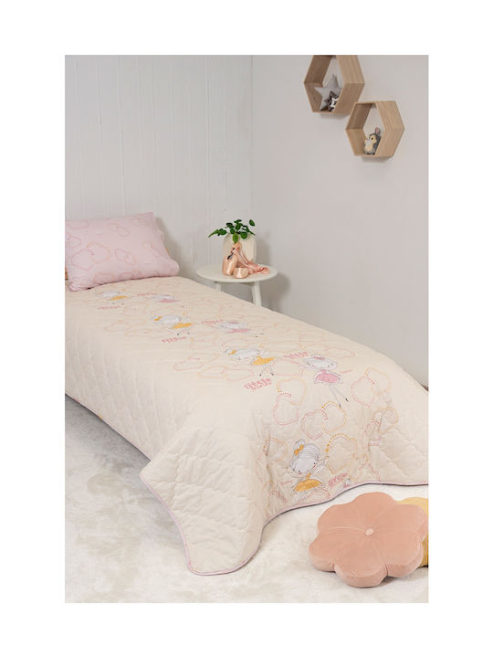 Set de cearceafuri Naf Naf Fairies 353 crem roz, 100% bumbac