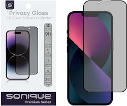 Schwarzes Sonique Privacy Glass Premium Serie HD Vollabdeckung 9H für Apple iPhone 13, iPhone 13 Pro, iPhone 14