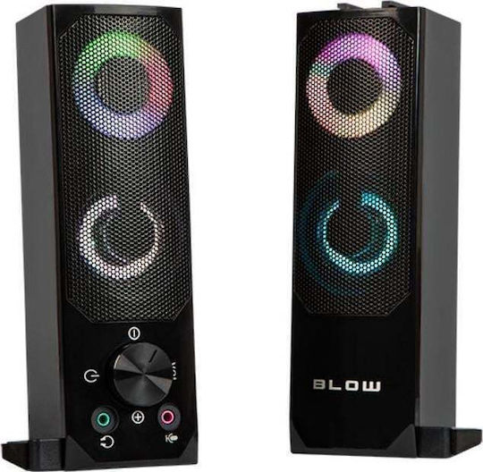 Blow MS-28 Ασύρματα Ηχεία Υπολογιστή 2.0 με RGB Φωτισμό Μαύρα