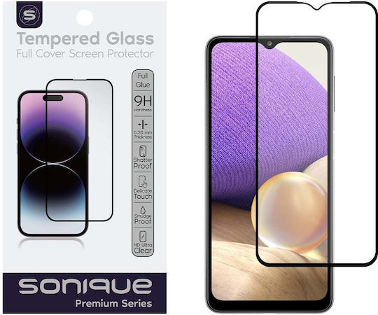 Sonique Hardy Glass Premium Series HD 9H 2.5D 0.33mm Adeziv complet Full Face Tempered Glass Negru (Galaxy A32 5G - Galaxy A32 5G)