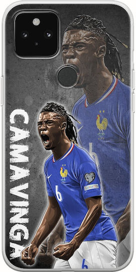 Евро 2024 Eduardo Camavinga Google Pixel 5 Гъвкав TPU прозрачен силиконов калъф за мобилен телефон