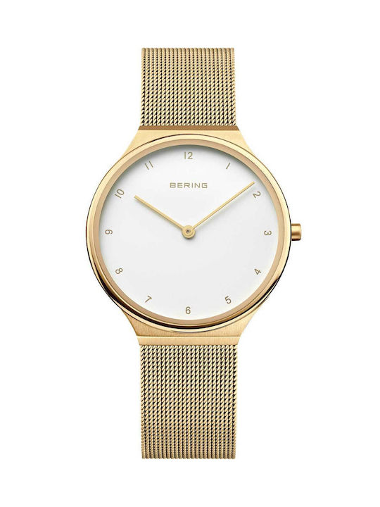 Bering Time Ladies Watch with Gold Metal Bracelet