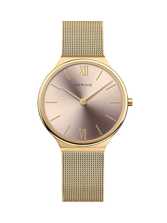 Bering Time Ladies Watch with Gold Metal Bracelet