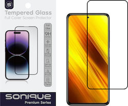 Sonique Hardy Glass Premium Series HD Vollflächig gehärtetes Glas Schwarz (Xiaomi Poco X3 NFC / Poco X3 Pro / Poco X4 Pro 5G)