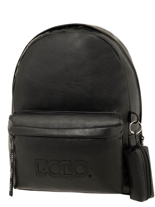 Polo Σακίδιο Gecko School Bag Backpack Junior High-High School in Black color 20lt 2024